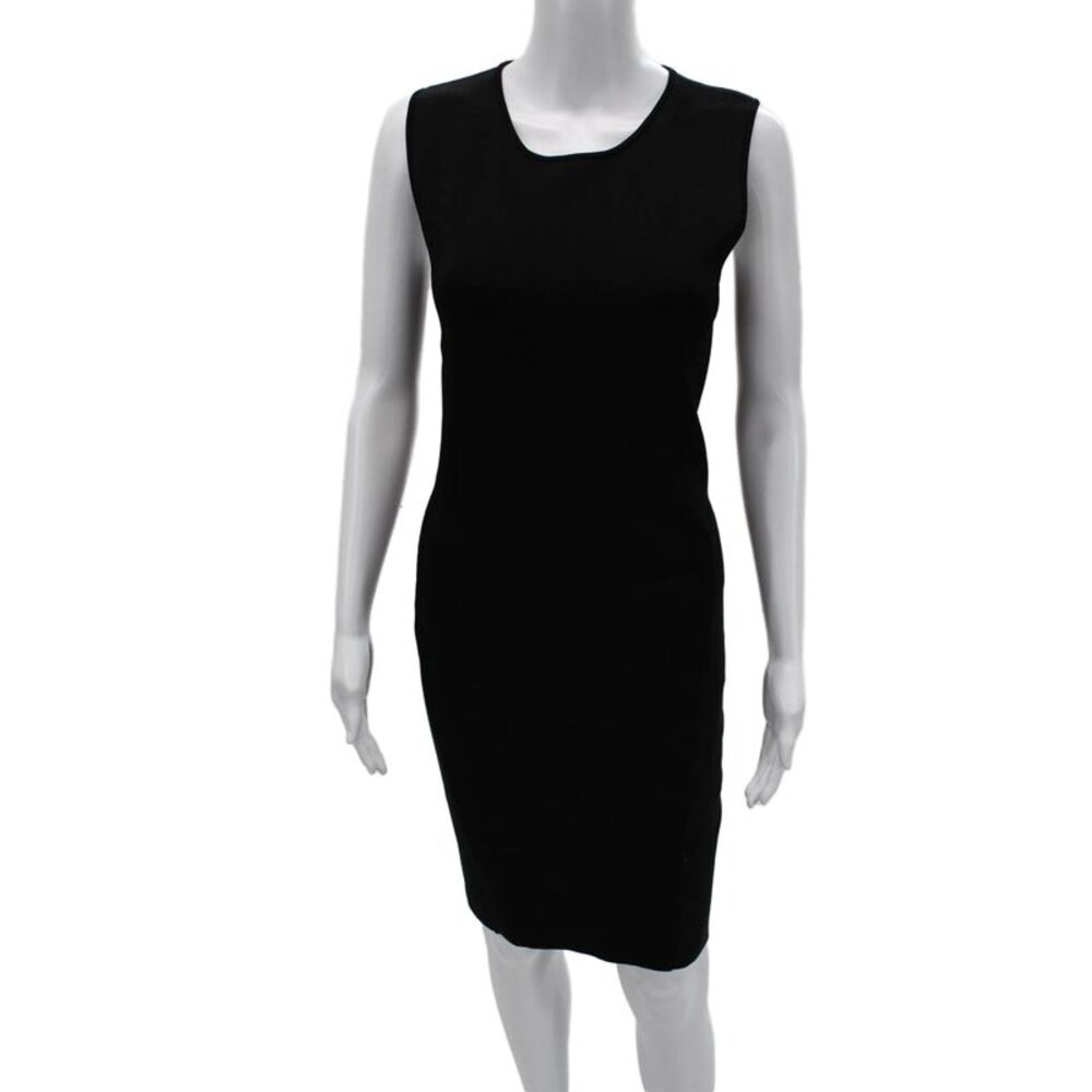 Neil Barrett Womens Sheath Bodycon Black Silk Sleeveless Dress Size M